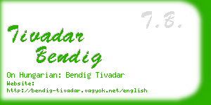 tivadar bendig business card